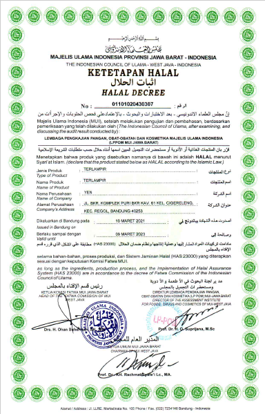 sertifikat halal baso yen